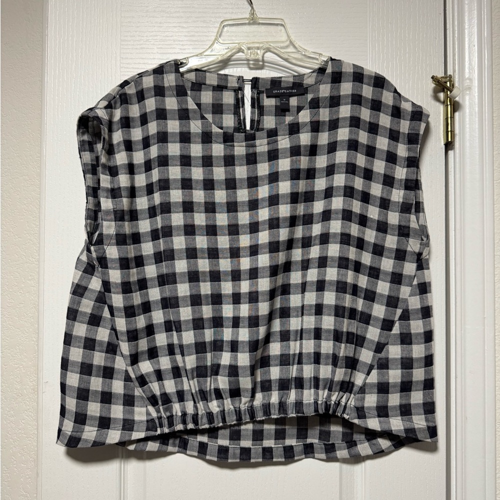 Stylish Black and White Checkered Blouse